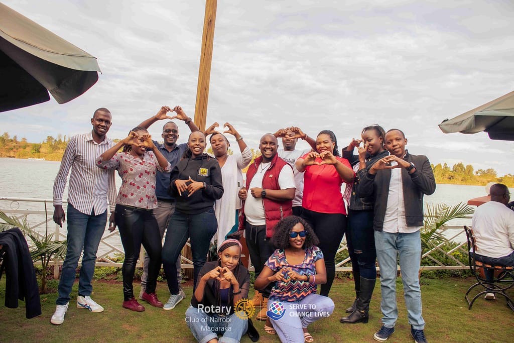 Rotary Club of Nairobi Madaraka members at a social event to induct new members